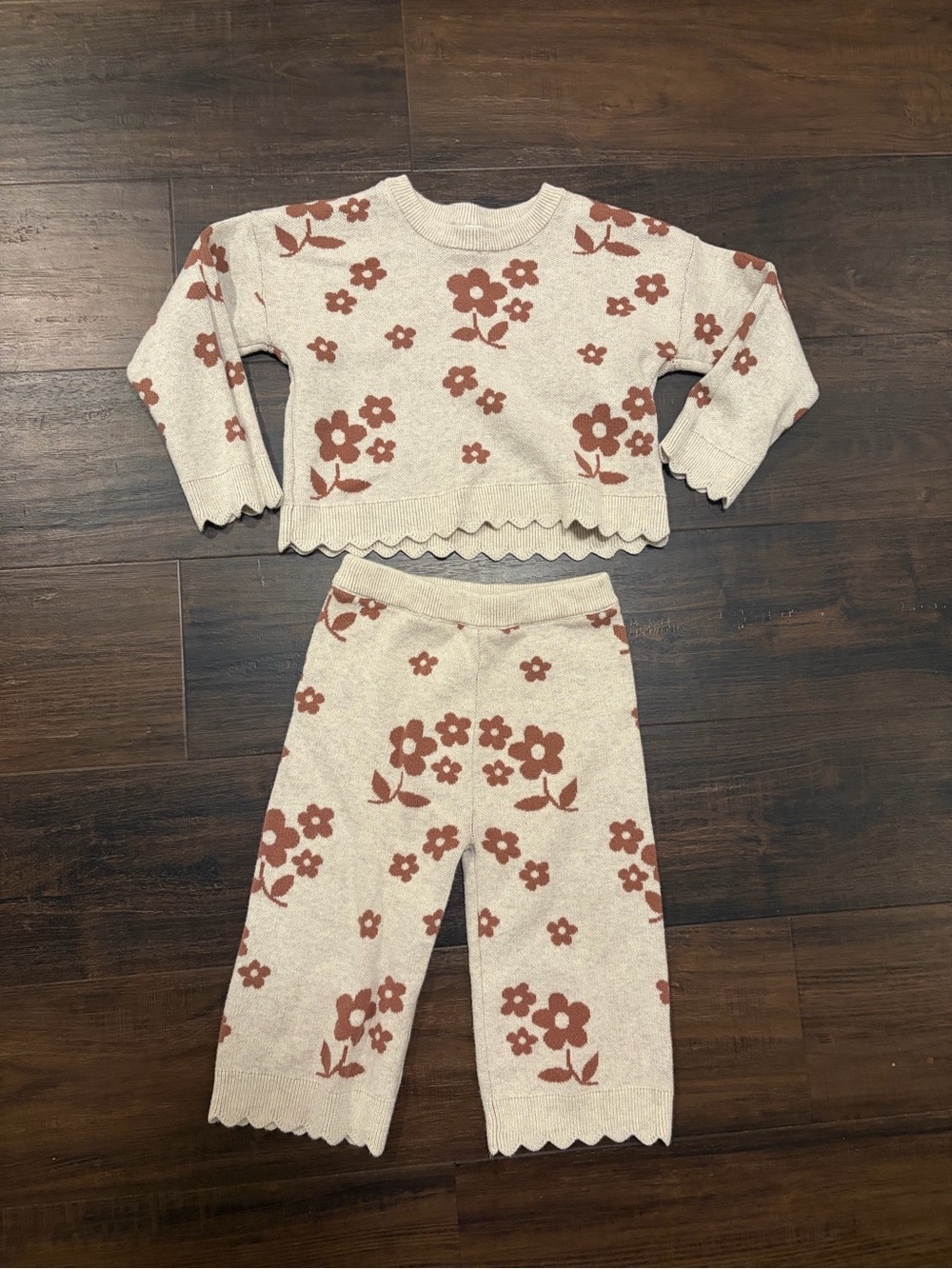 Modern Moments Pajama Set Baby Neutral Floral Cotton Cozy Natural